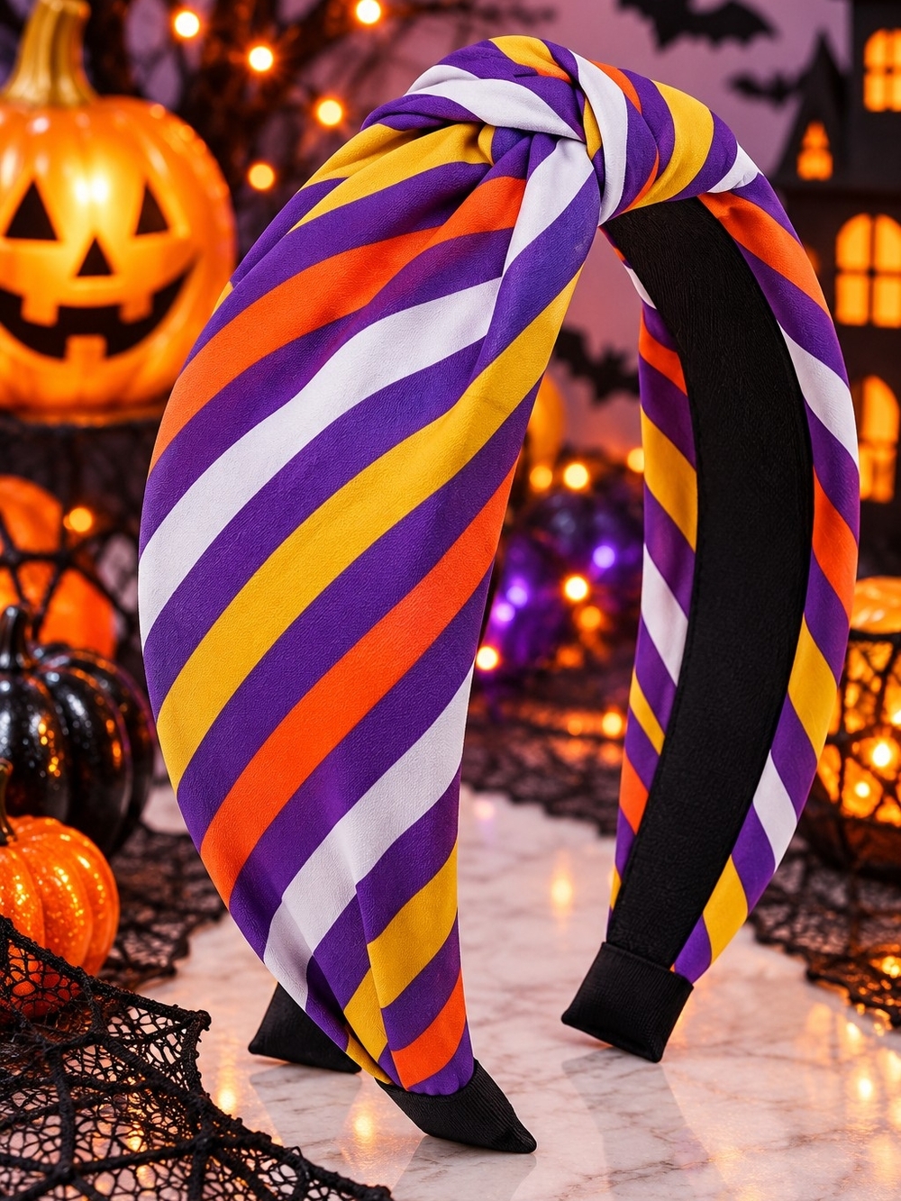 Striped Halloween Knot Headband!!